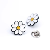 cute daisy flower brooch pins collar needles small floral shirt suit cardigan clip fixed clothes anti light buckle women jewelry