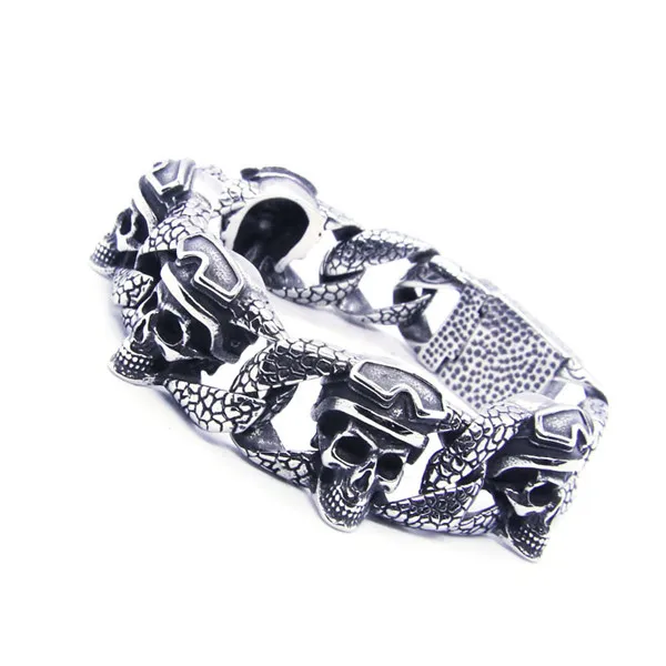 2018 модный крутой пилотный браслет-цепочка с призраком из нержавеющей стали 316L