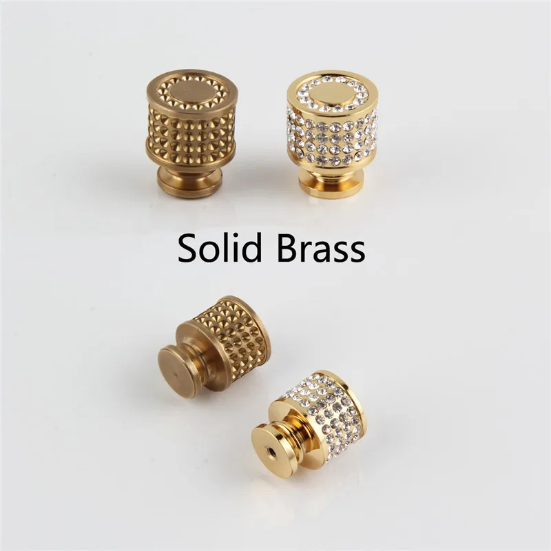 Роскошные круглые латунные ручки и для дверей шкафа 24 к Настоящее золото чешский