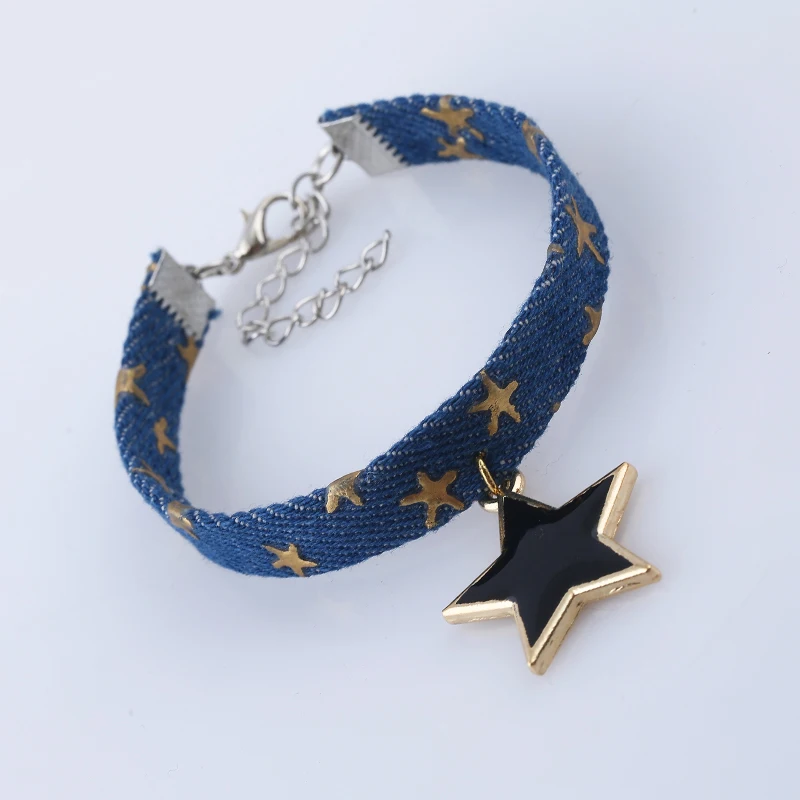 Женский тканевый браслет с пентаграммой весна 2019|Браслеты| |