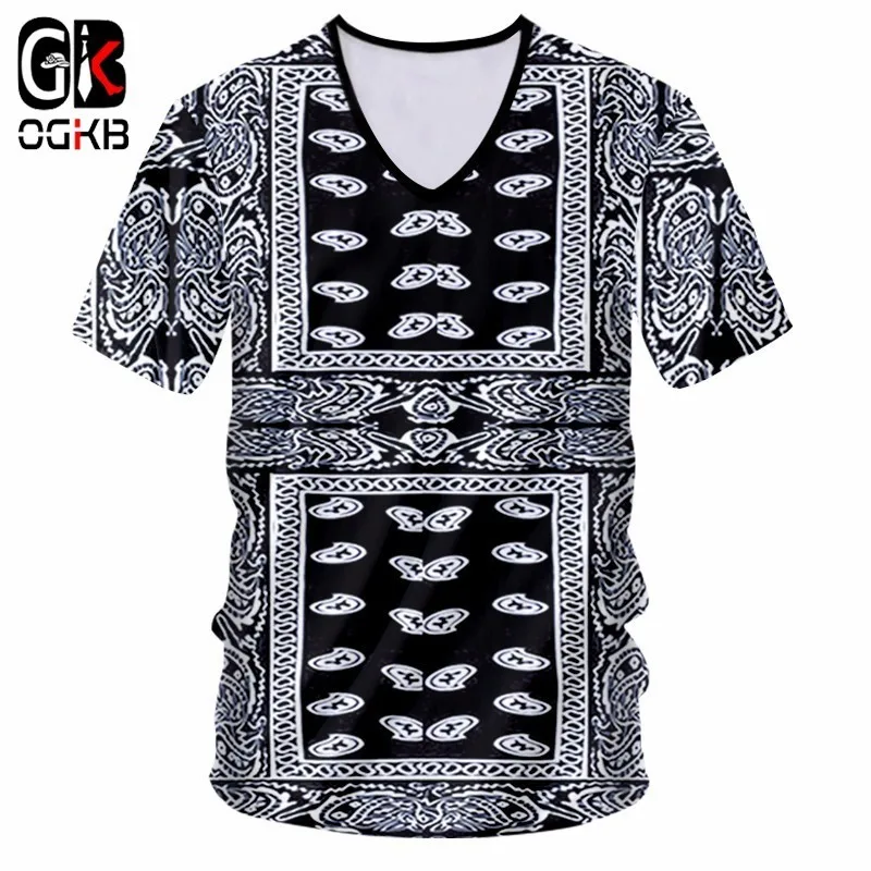 OGKB оптовая продажа черная бандана Мужская футболка с забавным принтом кешью 3d