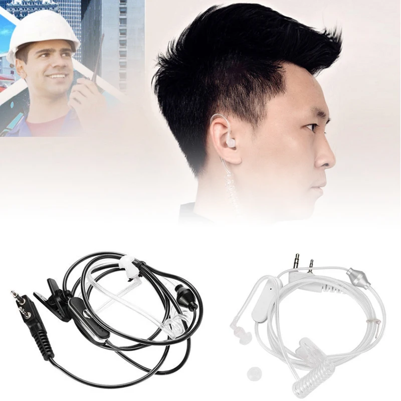 2 Pin Клип наушник гарнитура в ухо наушники микрофон Walkie Talkie радио безопасность