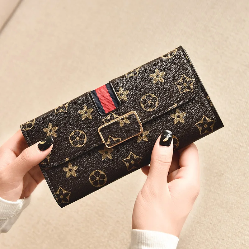 Waystone lady's wallet. Fold long lady purse print fashion multi-bit hand bag color girl purse. | Багаж и сумки