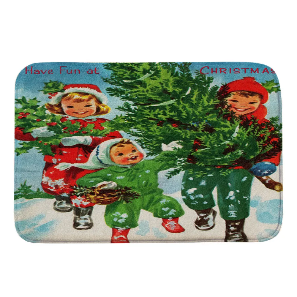 G Merry Christmas Придверный коврик Санта-Клаус шаблон письмо пол входная дверь ванной коврик ванна для помещений ковер для дома Nov7 - Цвет: G