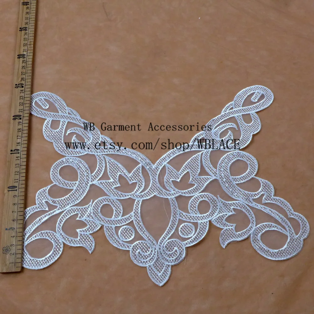 New off white/black polyester clothes/dress applique Sewing Clothes patches Diy Accessories Craft Decoration 1piece | Дом и сад