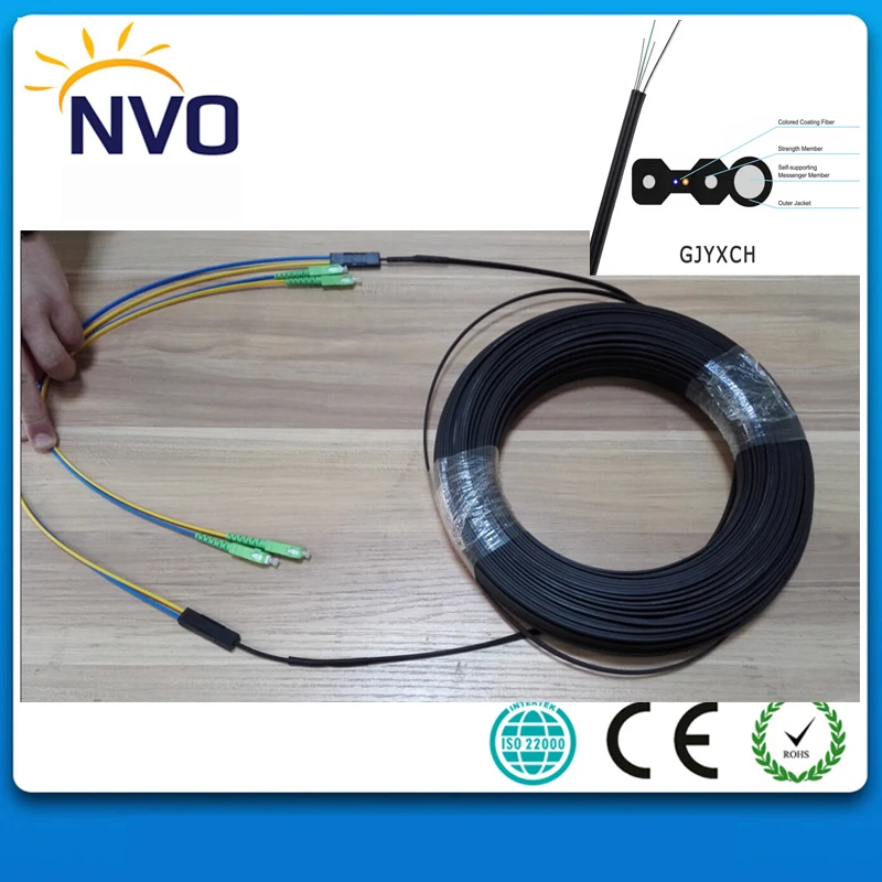 50 м Открытый SC/UPC К 2 ядра однорежимный дуплекс G657A2 LSZH Куртка FTTH GJYXCH
