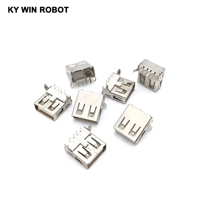

Free shipping 10PCS/LOT AF90 degree USB Type A female flat boundless female charging socket interface computer USB Connector