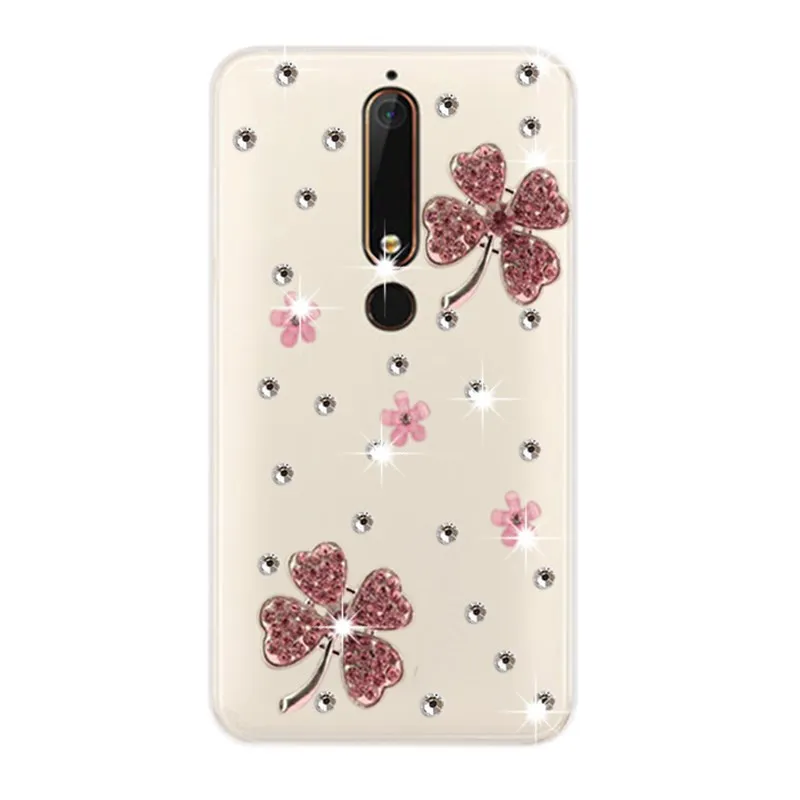 For Nokia 7 Plus telefon Rhinestone clear case cover 8 sirocco bumper 6 6.1 plus 7.1 8.1 5 3 2 Mobile Phone | Мобильные телефоны и
