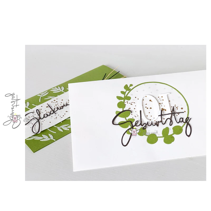 

Mmao Crafts Metal Steel Cutting Dies German birthday letter Stencil For DIY Scrapbooking Paper/photo Cards Embossing Dies