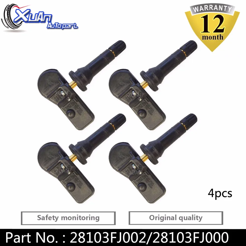 XUAN 4 шт. датчик давления в шинах TPMS для Subaru Forester Impreza Justy Legacy Outpack Trezia WRX XV 28103FJ002 28103FJ000