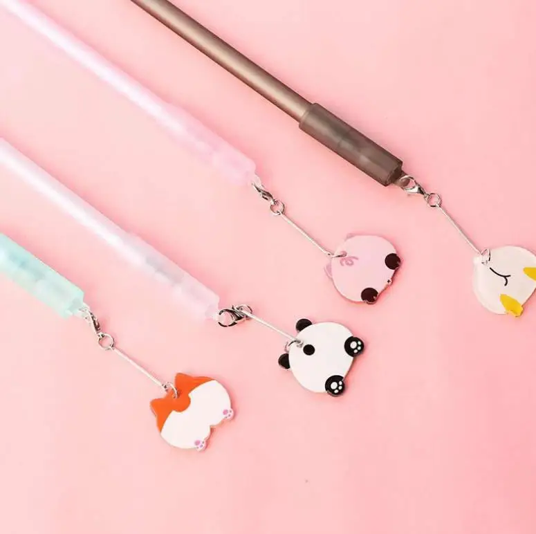 4 шт./компл. Kawaii 0 5 мм кулон в виде панды медведя гелевые черные чернила для ручек