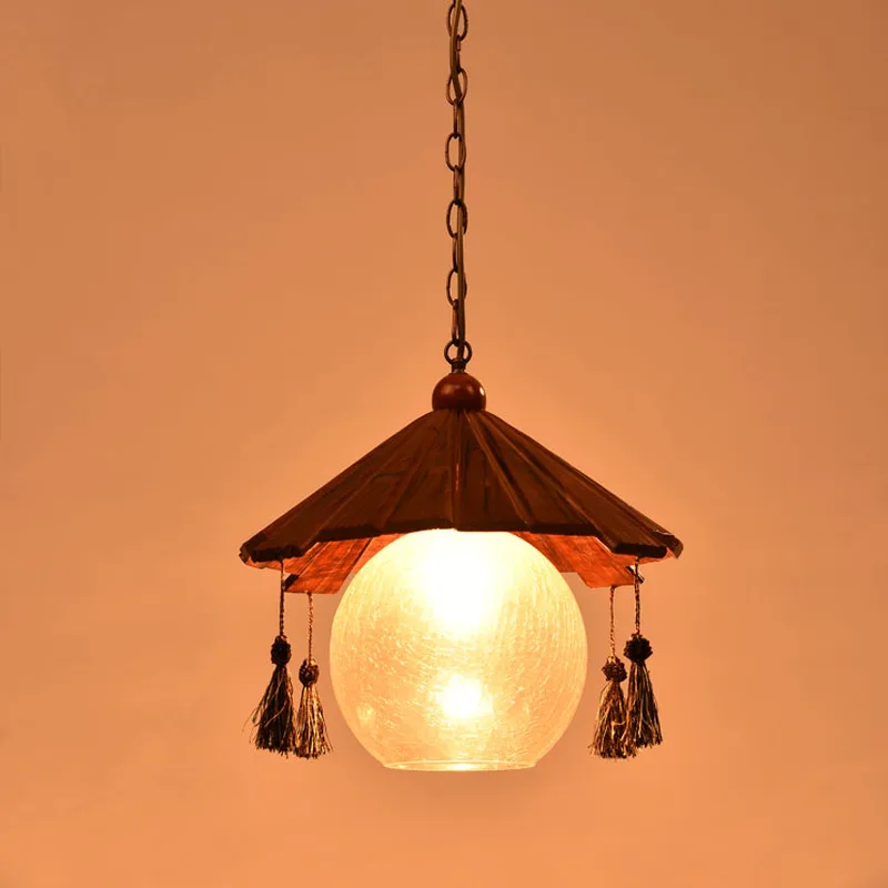 Китайский антикварный бар с одной головой люстра деревянная гостиная кулон
