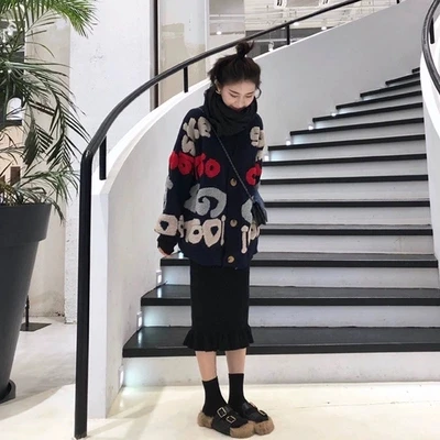 Женский костюм с толстовкой буквенным принтом комплект из 2 предметов юбкой XL