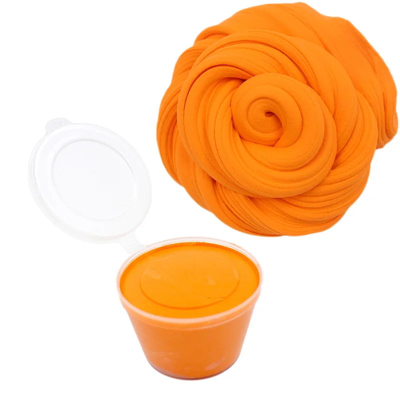 Orange Slime 80 мл Пластилин слизи игрушки воздух сухой пушистый Полимерная глина поставки светильник мягкий хлопок талисманы для слизи комплект Lizun антистресс игрушки - Цвет: Orange Slime