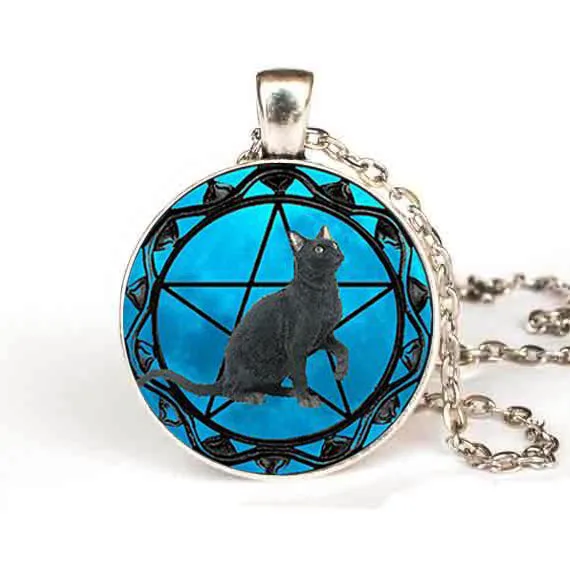 Черная подвеска в виде Кота Алисы стране чудес ожерелье форме сердца ошейник с