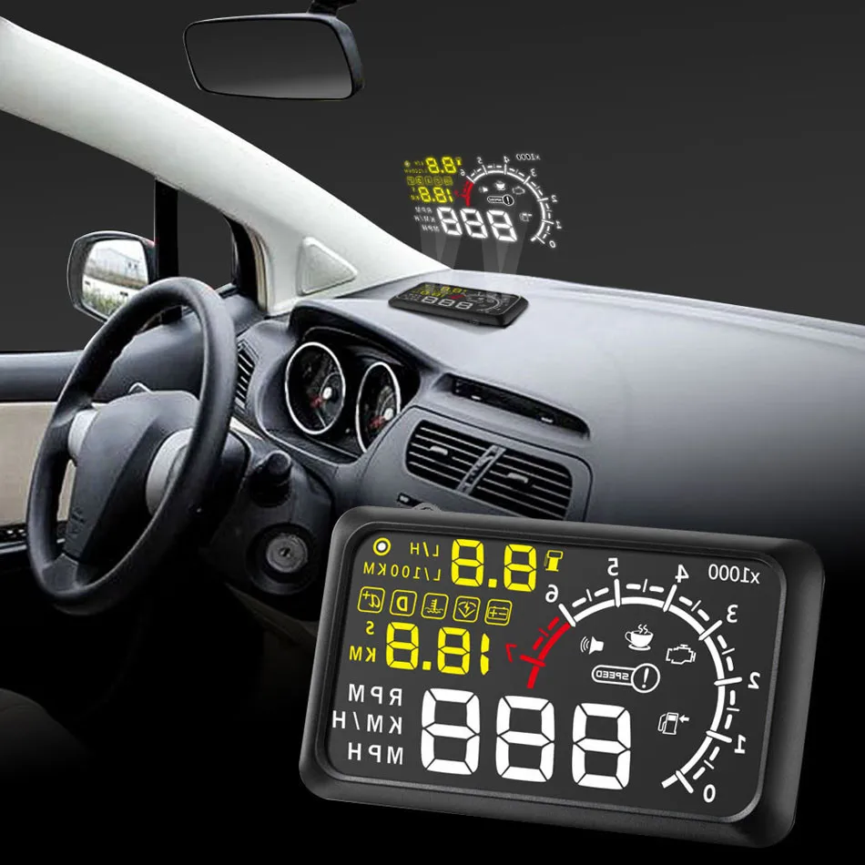 2018 ASH 4C 2015 автомобильный HUD Дисплей пленка 5 &quotHUD лобовое стекло проектор OBD2