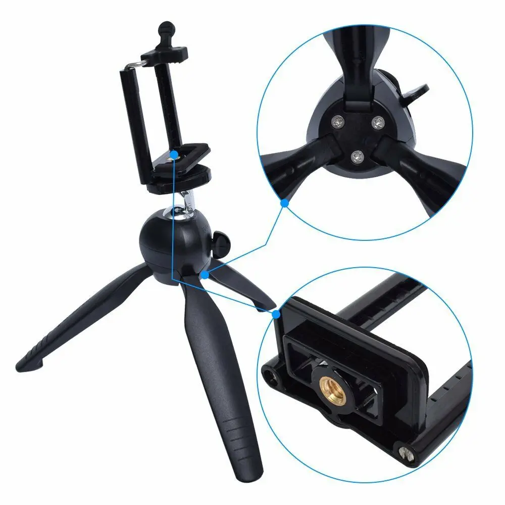 Fotoconic Yunteng 228 мини штатив стойка для селфи камеры/телефона/GoPro + держатель телефона
