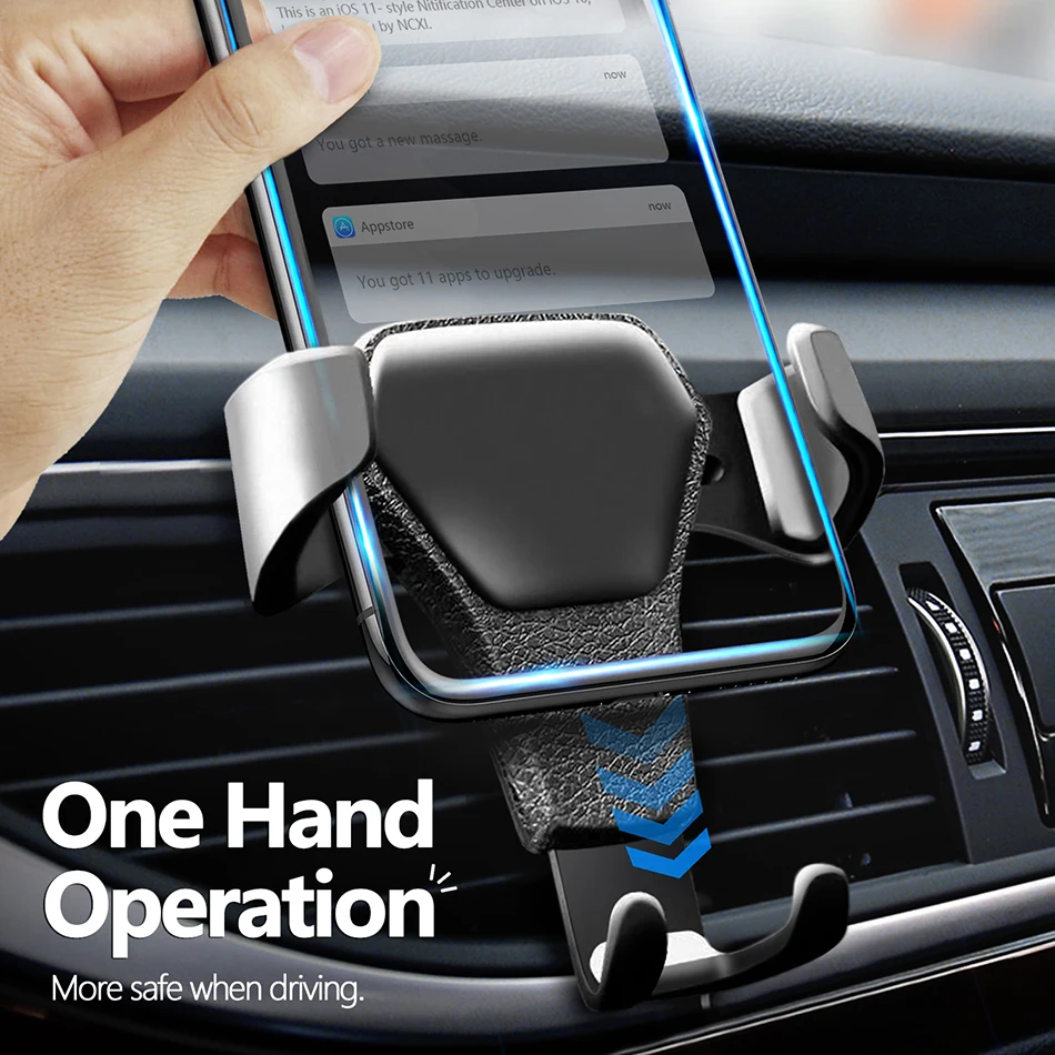 car phone holder universal leather gravity support air vent stand mount no magnetic mobile phone bracket for iphone cell support free global shipping