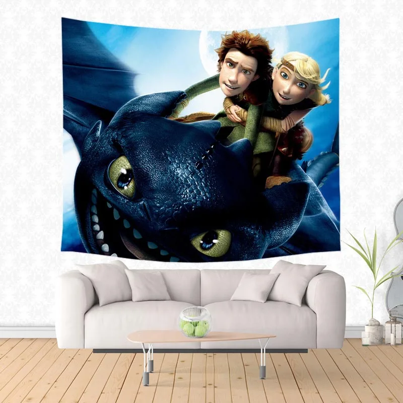 Настенный гобелен с рисунком Как приручить дракона пляжное полотенце на заказ