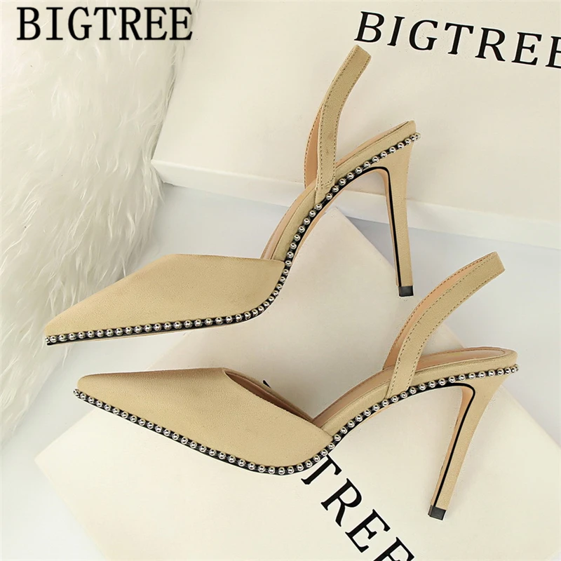 Bigtree/обувь Пикантные босоножки Женская обувь Летние дизайнерские сандалии