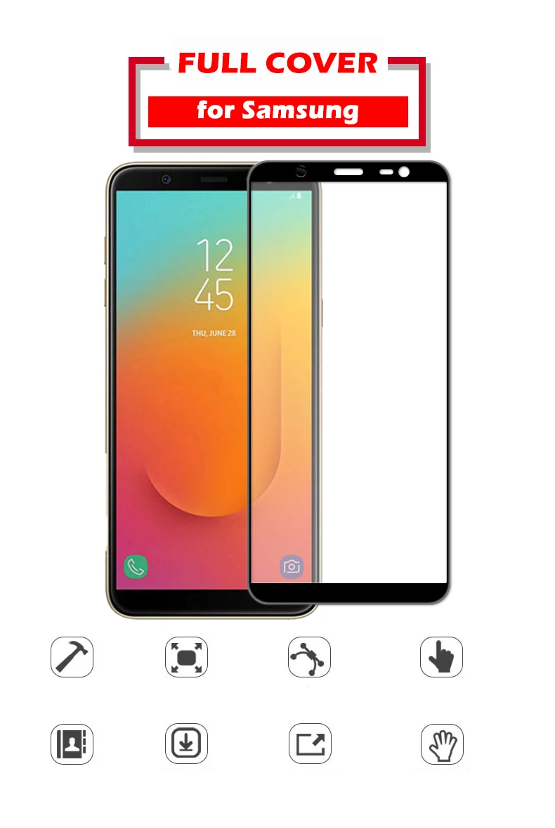 6D закаленное стекло для samsung Galaxy A7 A9 защита экрана на Защитное стекло для samsung A8 J6 A6 J4 Plus J8