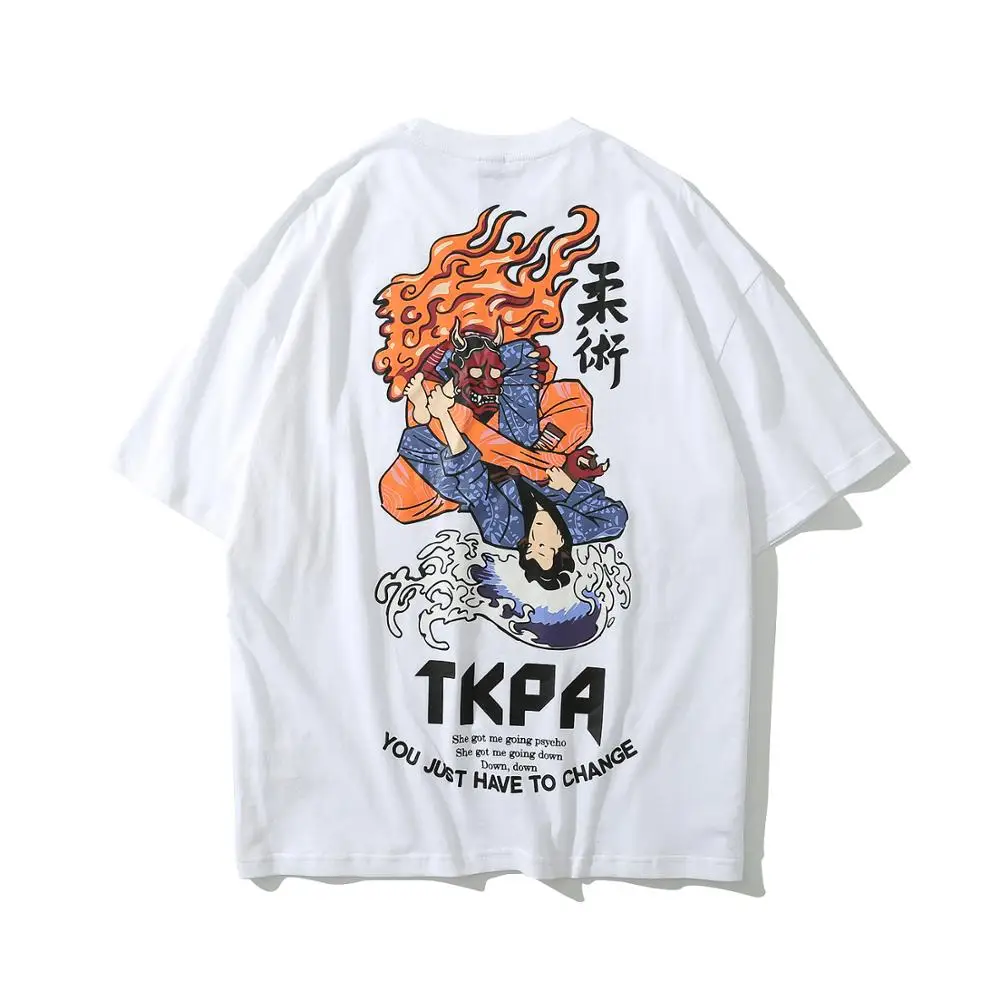 Джиу джитсу дзюдо мультфильм печать уличная одежда с мотивами из аниме Топ для