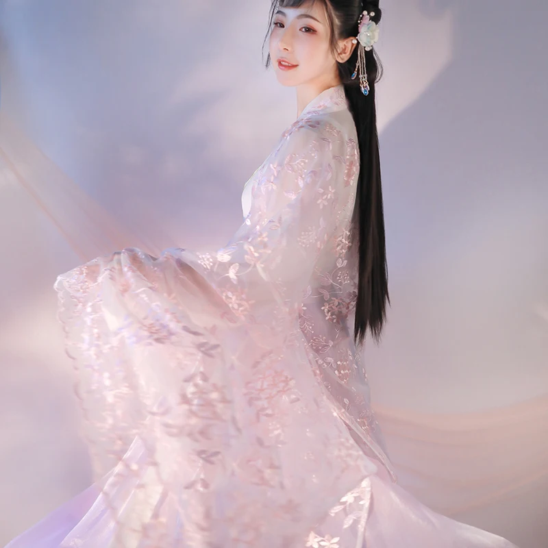 Женский костюм для косплея Hanfu розовая Яркая Ткань 6 м драгоценный выступления
