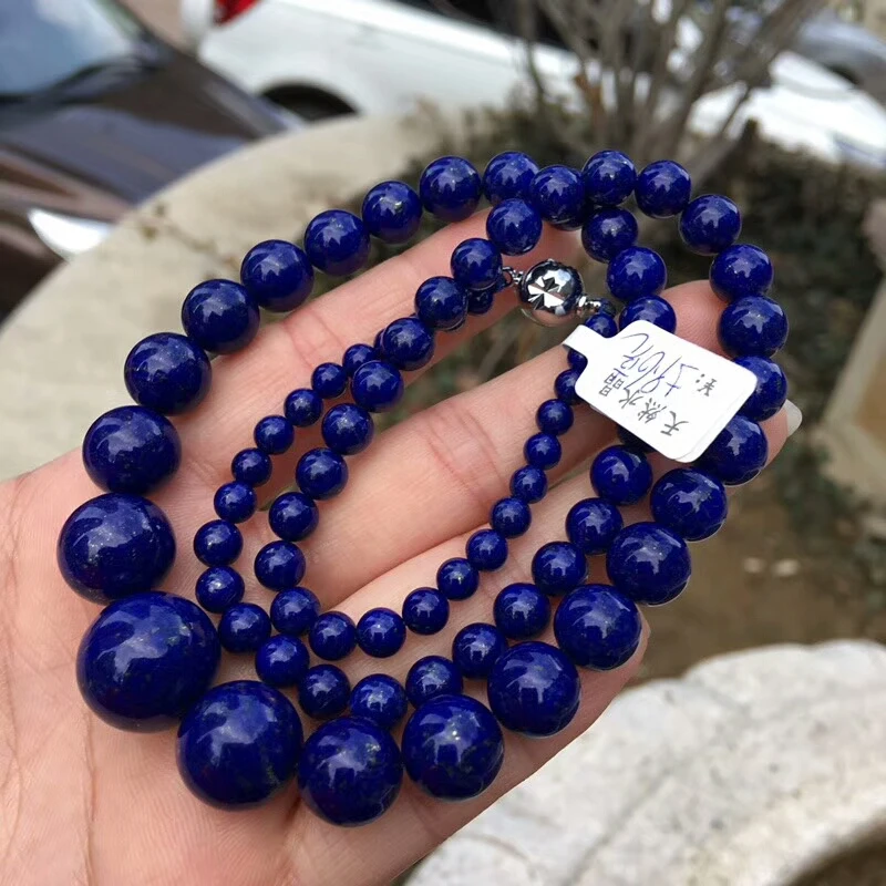 

Genuine Natural Blue Lapis Lazuli Beads 5-16mm Necklace Gemstone Woman Man Crystal Rare AAAAAA