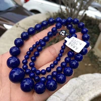 genuine natural blue lapis lazuli beads 5 16mm necklace gemstone woman man crystal rare aaaaaa