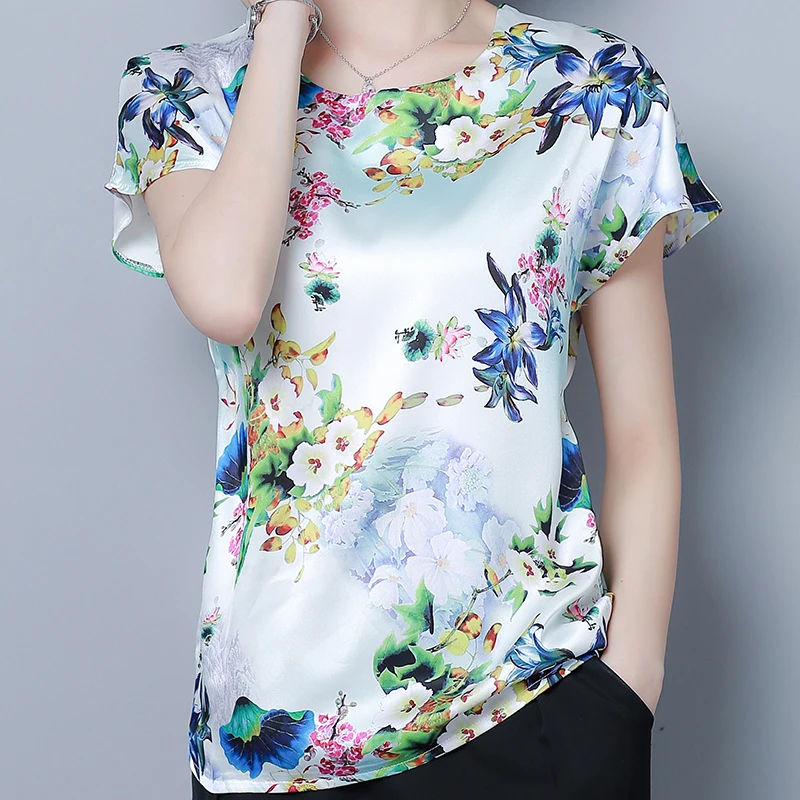 Женские блузки повседневные женские топы Новинка лета 2019 Цветочная рубашка