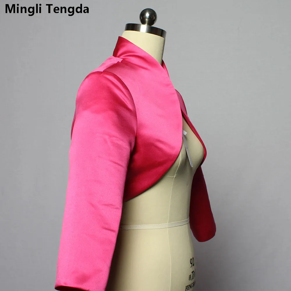 Mingli Tengda розово-красное Болеро Свадебная куртка 3/4 с длинным рукавом пальто для