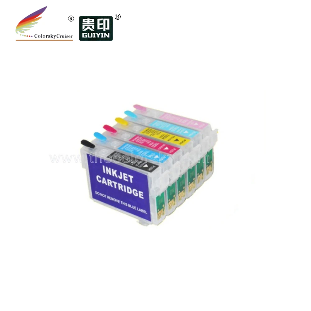 

(RCE-81N) refillable refill ink cartridge for Epson 81n Artisan 725 730 835 837 stylus 1410 R290 k/c/m/y/lc/lm free shipping dhl