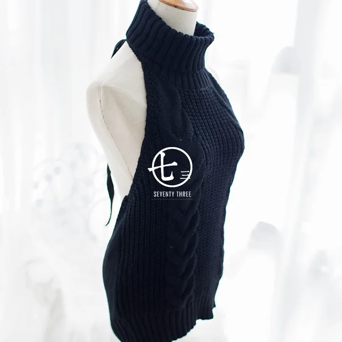 Женский японский свитер с голой грудью ребристый аниме Сексуальная Повседневная