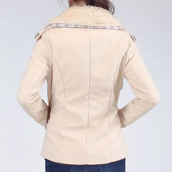 Зима Осень Женская мода двубортный формальный средний-длинный теплый плащ