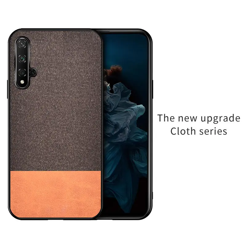 Brown-P Чехол из хлопковой ткани для huawei Honor 20 Lite Pro 20I Retra, силиконовая ткань, задняя крышка Honor 20 Lite, чехол Honor20 Lite, чехол s 20 Lite - Цвет: Brown-P