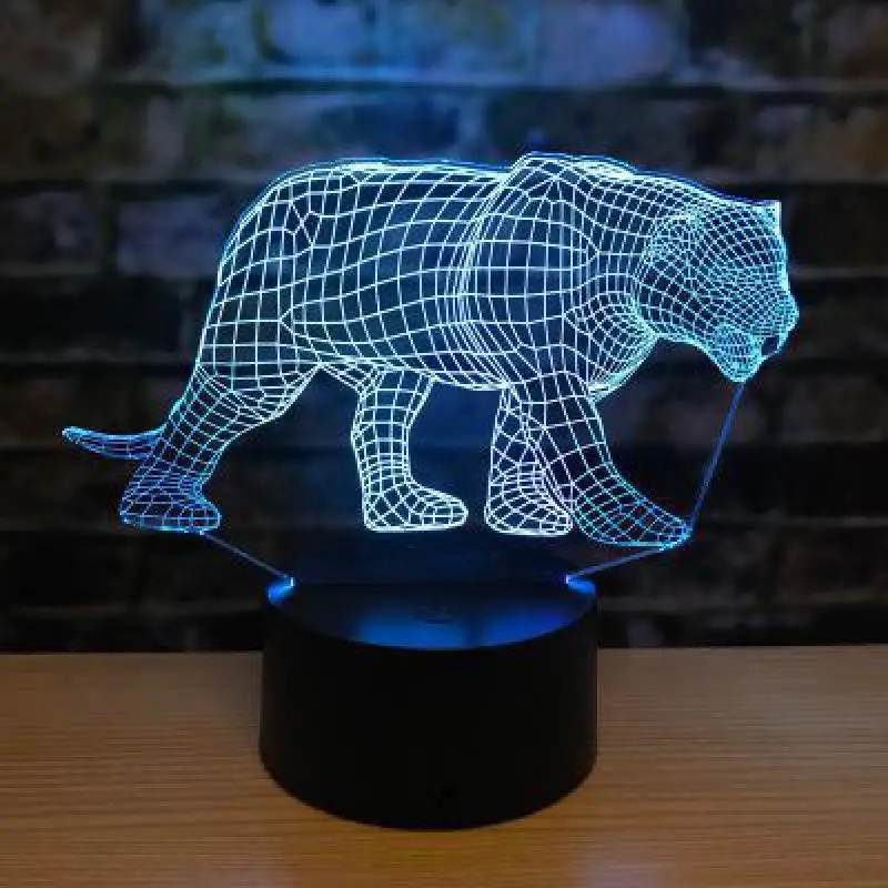 Пони 3d ночные настольные лампы подарок креативная 3d лампа, декоративное освещение Новинка креативная красочная сенсорная настольная лампа - Цвет абажура: 7 color change