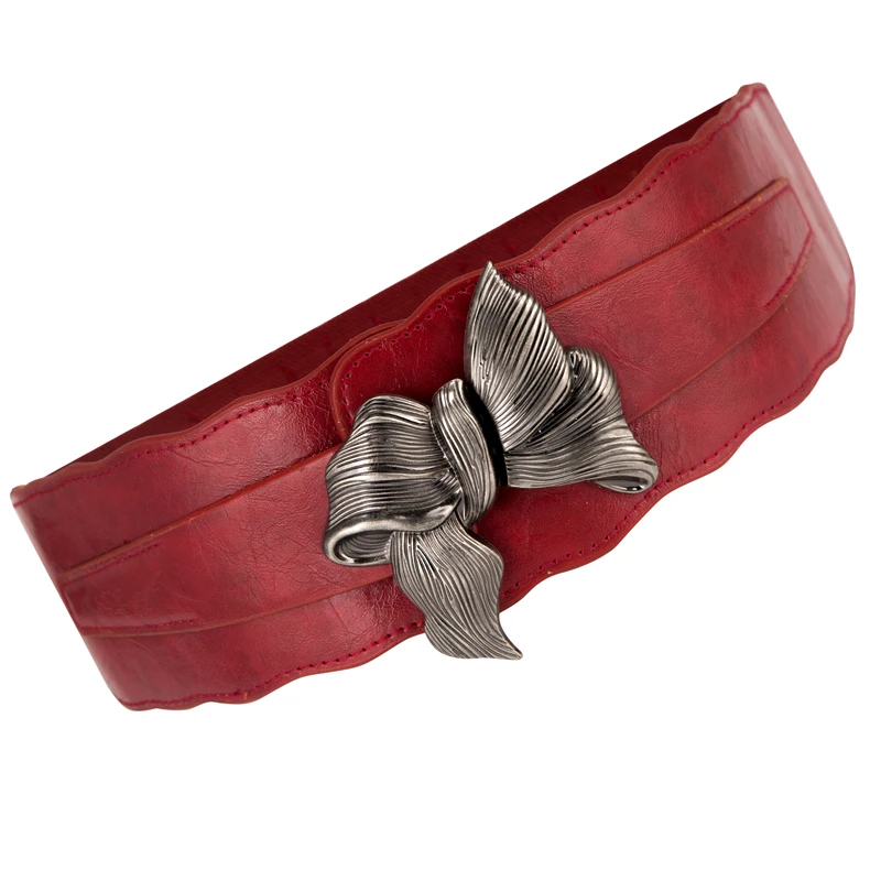 Винтажный пояс из натуральной кожи эластичный с бантом и пряжкой зимняя одежда