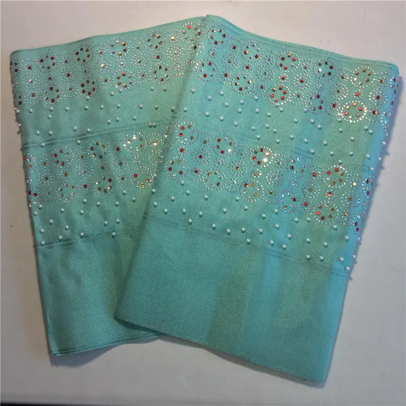 ASO OKE Heavy Quality Plain Color With Many Stones And Beads 2Pcs/Bag Free Shipping Nigeria Hijab Aso Oke Headtie 40 | Дом и сад