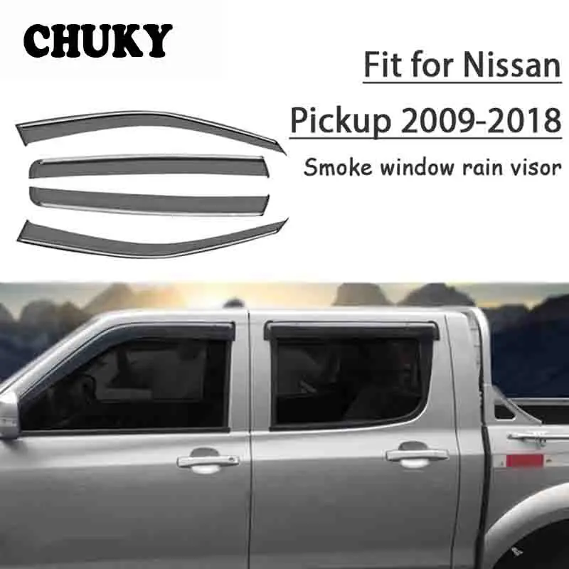 Chuky 4 шт. ABS автомобильный Стайлинг окна навесы укрытия от дождя для Nissan Pickup 2009 2016