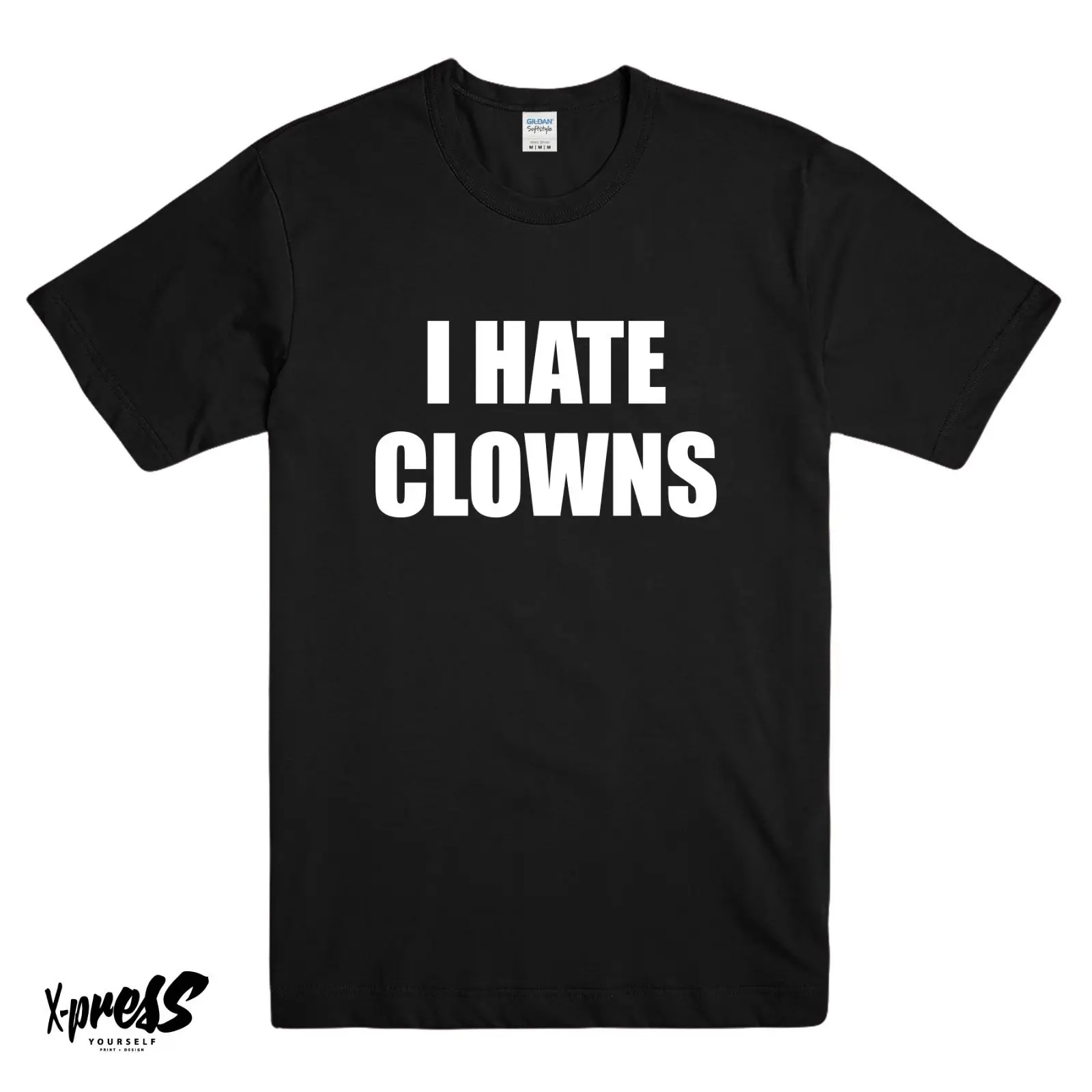 I HATE клоуны забавные печатные мужские футболки клоун на Хэллоуин страшная