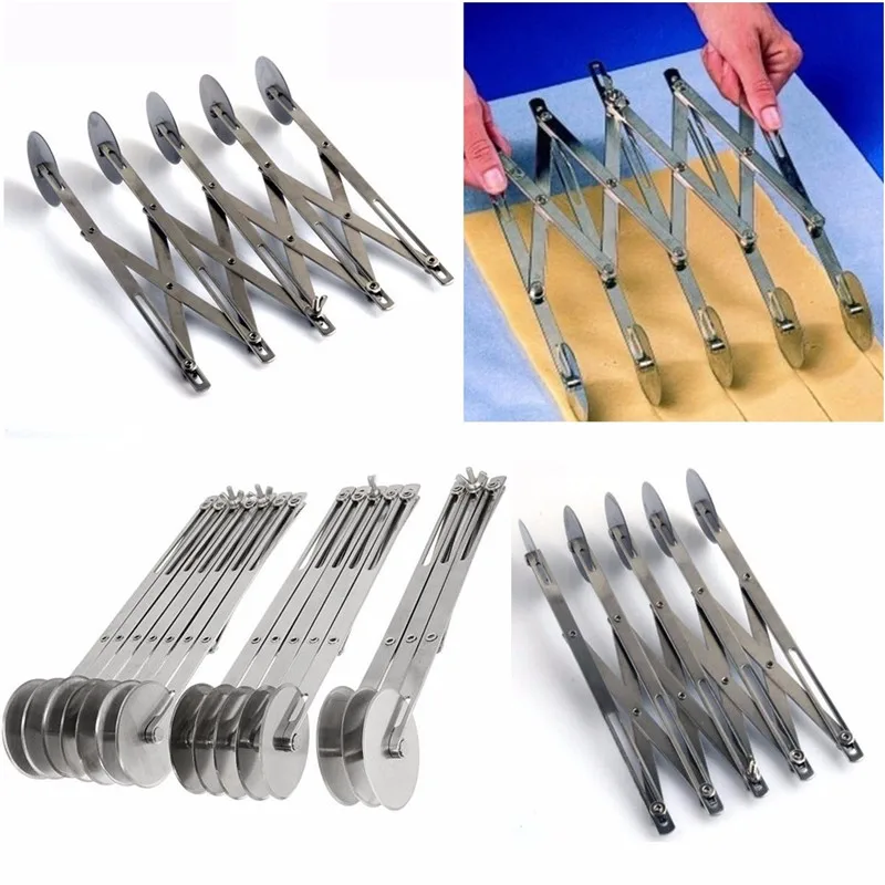 

Stainless Steel Pizza Cutter Dough Cutters Divider Pasta Rocker Pizza Pastry Roller Cake Knife Kitchen Baking Tool