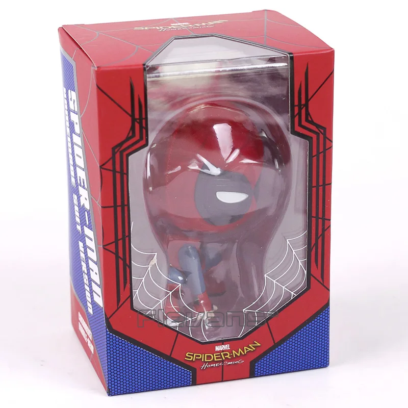Горячие игрушки Cosbaby Marvel Человек-паук возвращение домой Человек-паук Q версия мини ПВХ Фигурки игрушки автомобиль украшение дома кукла 5 стилей