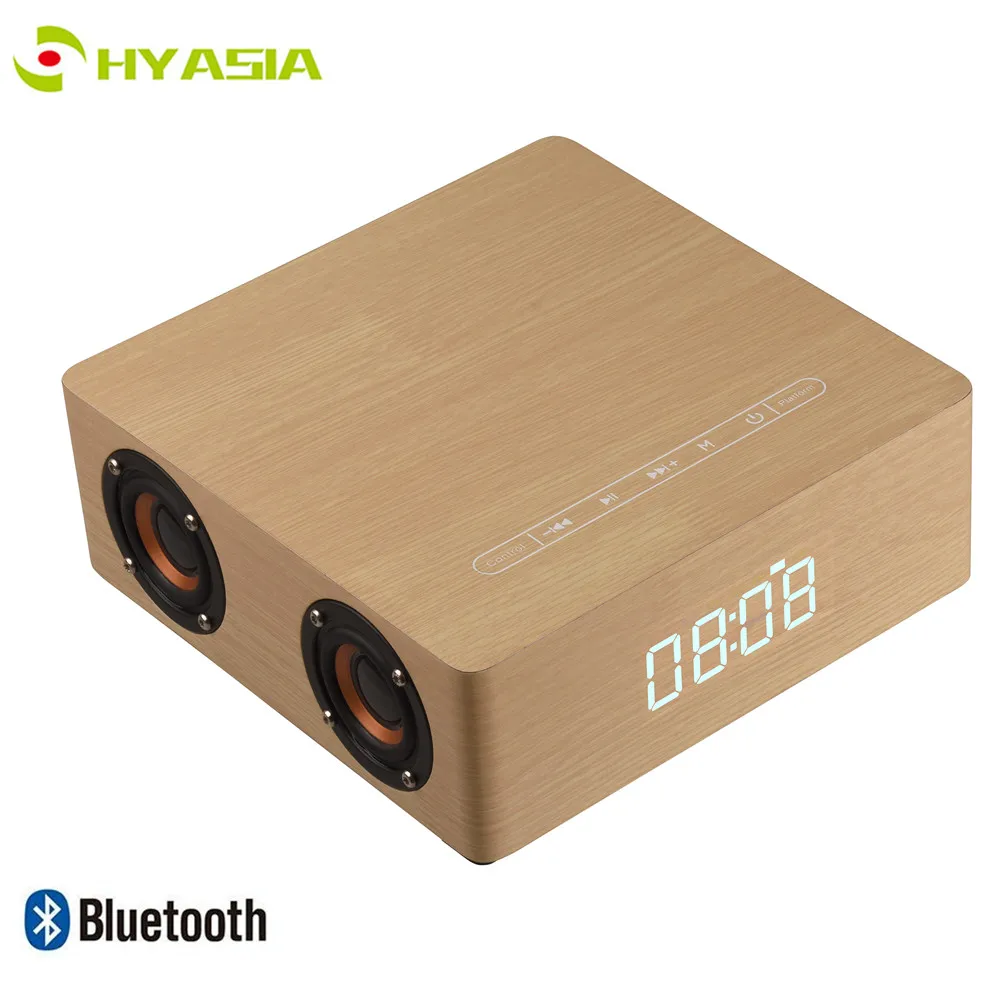 HYASIA деревянные Bluetooth колонки Портативный сенсорный контроль громкий динамик бас