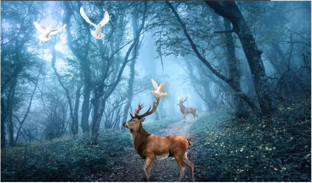 Пользовательские фото обои 3d настенные фрески лес парк ЗЕЛЕНАЯ ДОРОГА пейзаж для