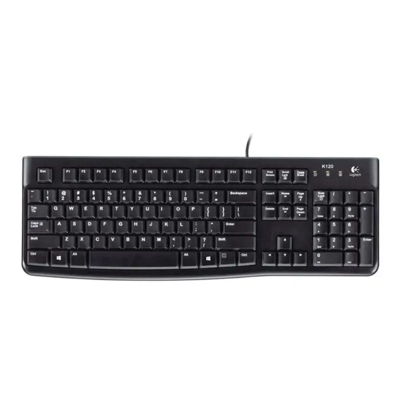 Проводная usb-клавиатура logitech K120 с 104 клавишами, полноразмерная клавиатура для настольного ноутбука