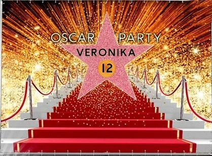 Пользовательские Оскар Vip Голливуд красный ковер звезда Блестящий светильник день рождения фон компьютер печать вечерние фоны