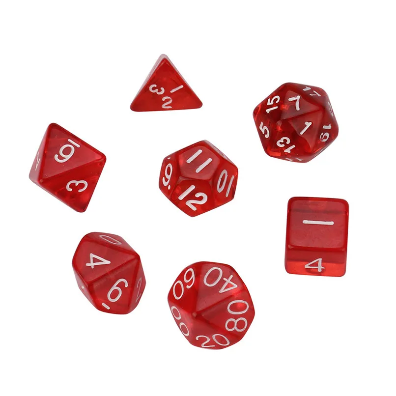 7 шт. игральные кости жемчужное зерно D4 D20 многосторонний Набор кубиков для TRPG