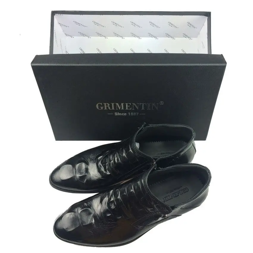 GRIMENTIN/мужские ботинки из натуральной кожи высокого качества Мужская обувь в