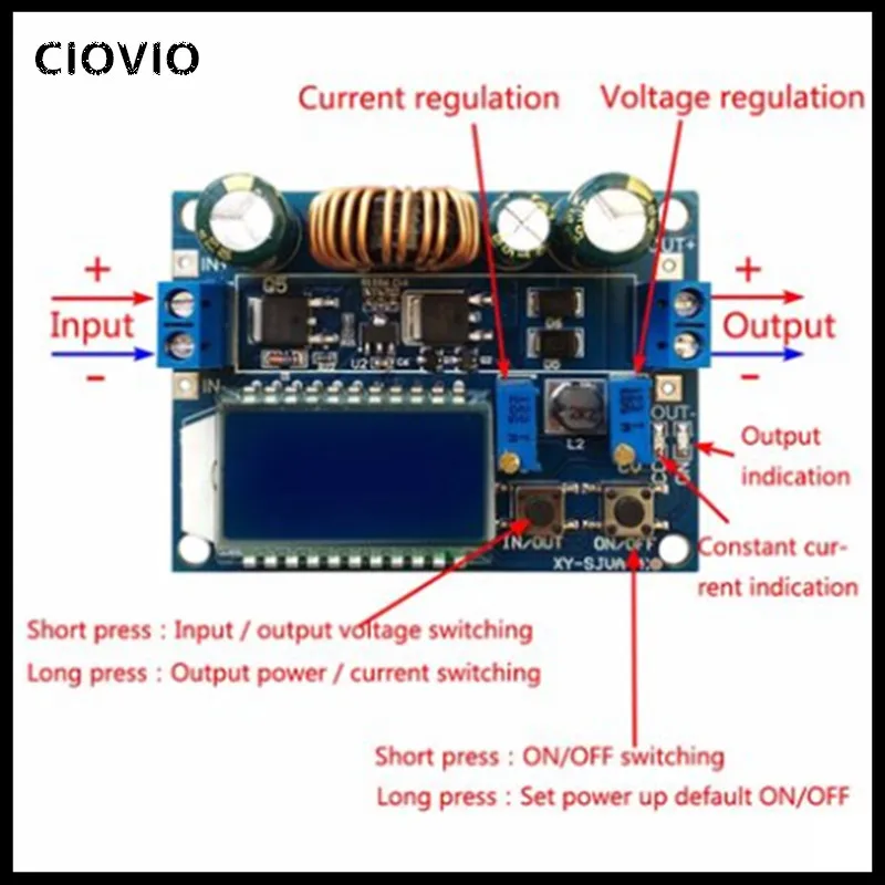 DC Automatic Boost/Buck Converter CC CV Power Module 0.5-30V 4A Adjustable Regulated power supply Voltmeter ammeter | Обустройство