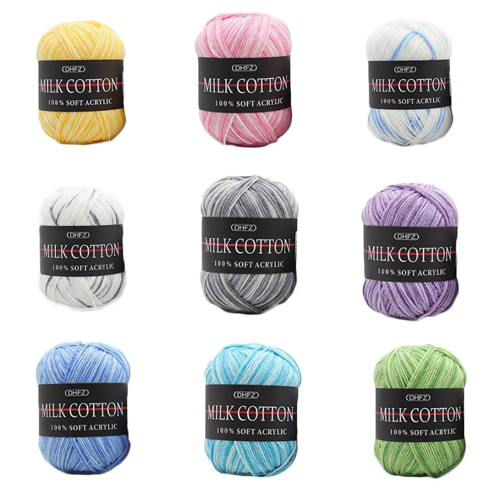 Трехжильный разноцветный градиентный хлопковый свитер ручной работы с цветными